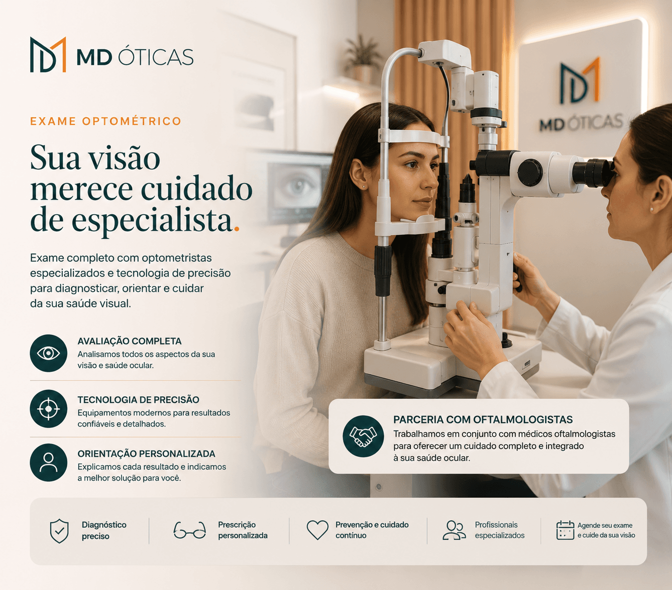 Exame de vista MD Óticas