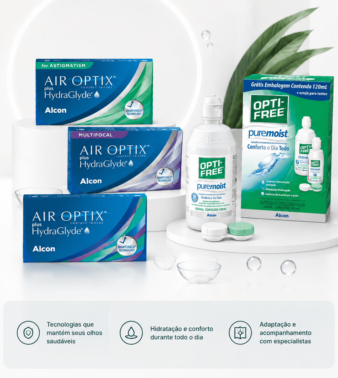 Lentes de contato Air Optix plus HydraGlyde